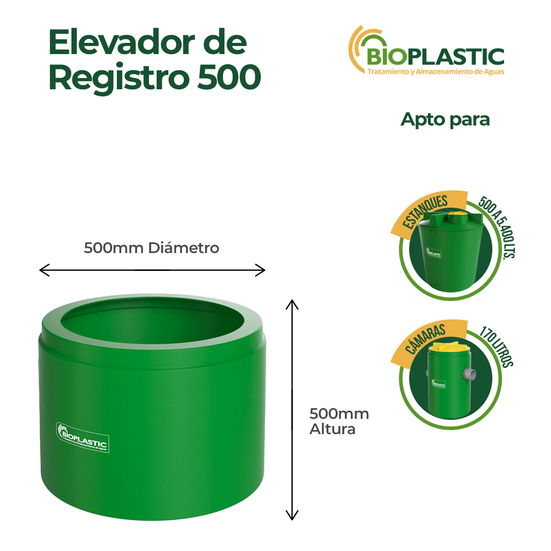 Elevador de registro 500 mm