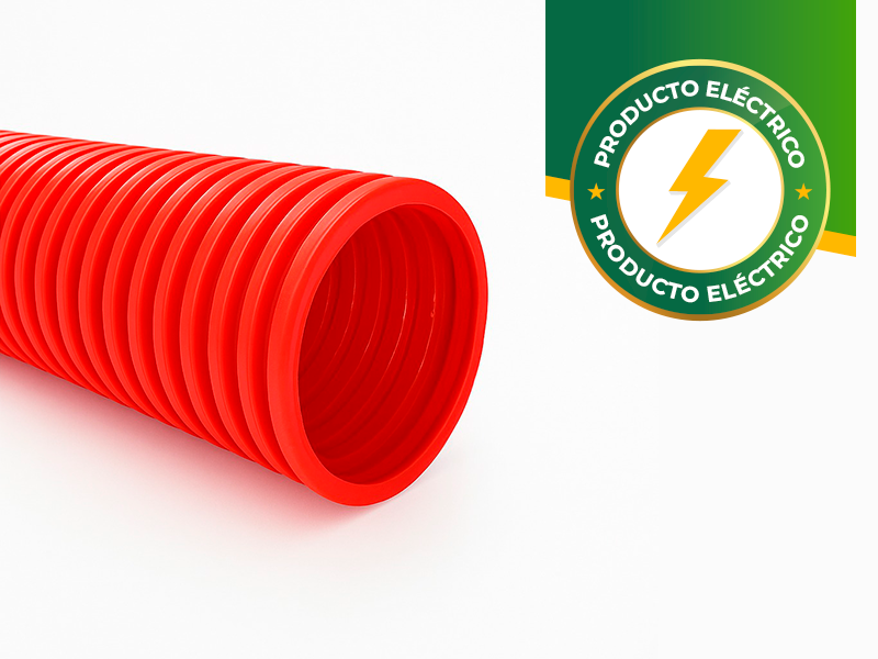 Tubería  electrica roja corrugada 110mm